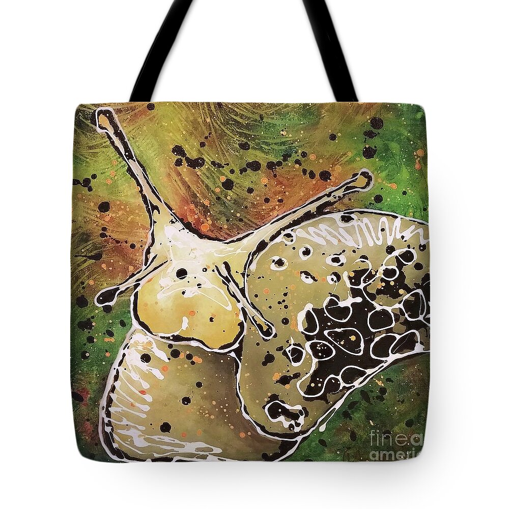Slug Tote Bag featuring the painting Slug Oh by Phyllis Howard