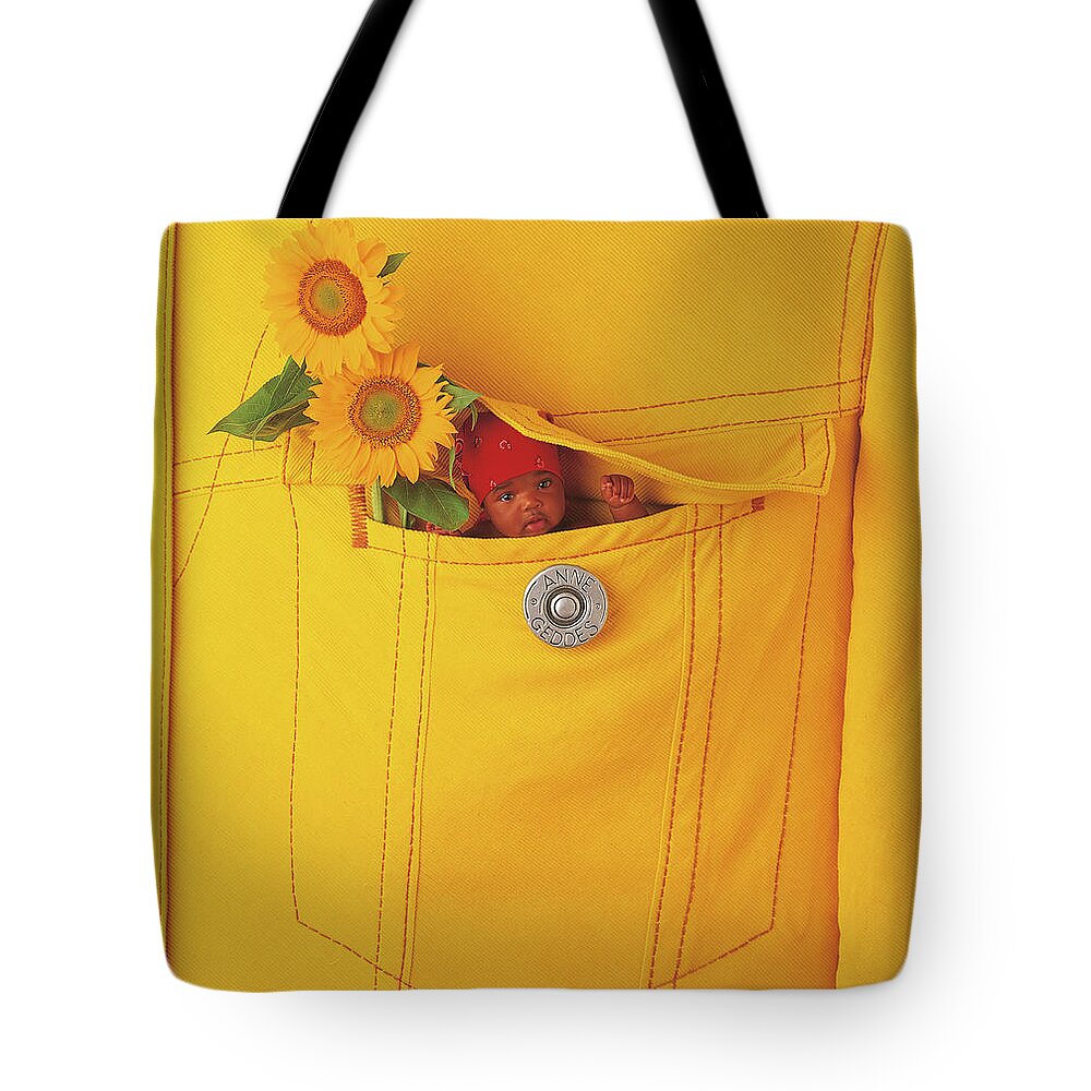 Sunflowers Tote Bag featuring the photograph Small Change by Anne Geddes