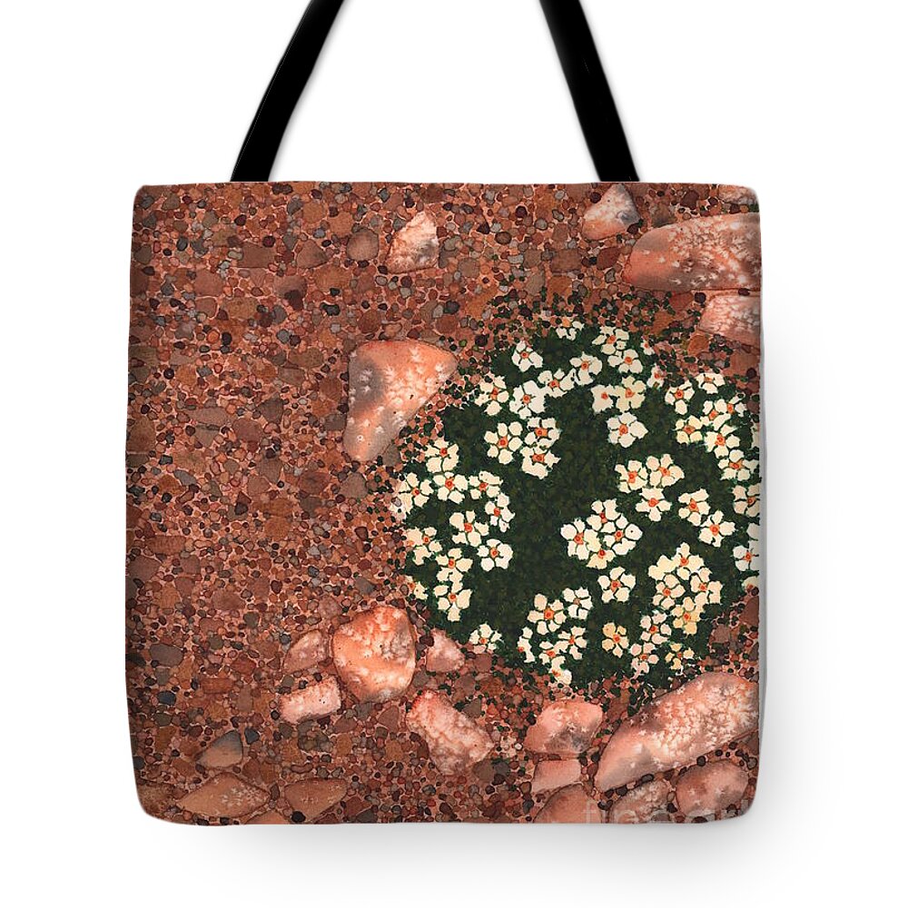 Succulent Tote Bag featuring the painting Small Flower Mound by Hilda Wagner