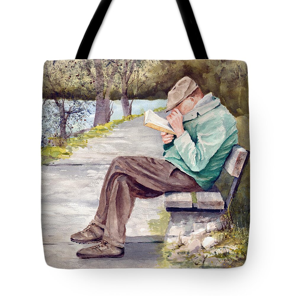 Read Tote Bag featuring the painting Small Print by Sam Sidders