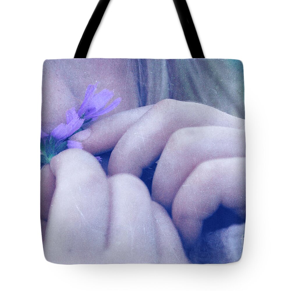 Girl Tote Bag featuring the photograph Smell Life - v06t2 by Variance Collections