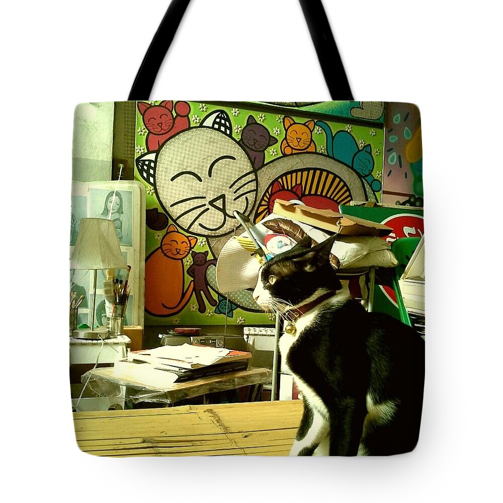 Cat Tote Bag featuring the photograph Smell To Fight by Sukalya Chearanantana