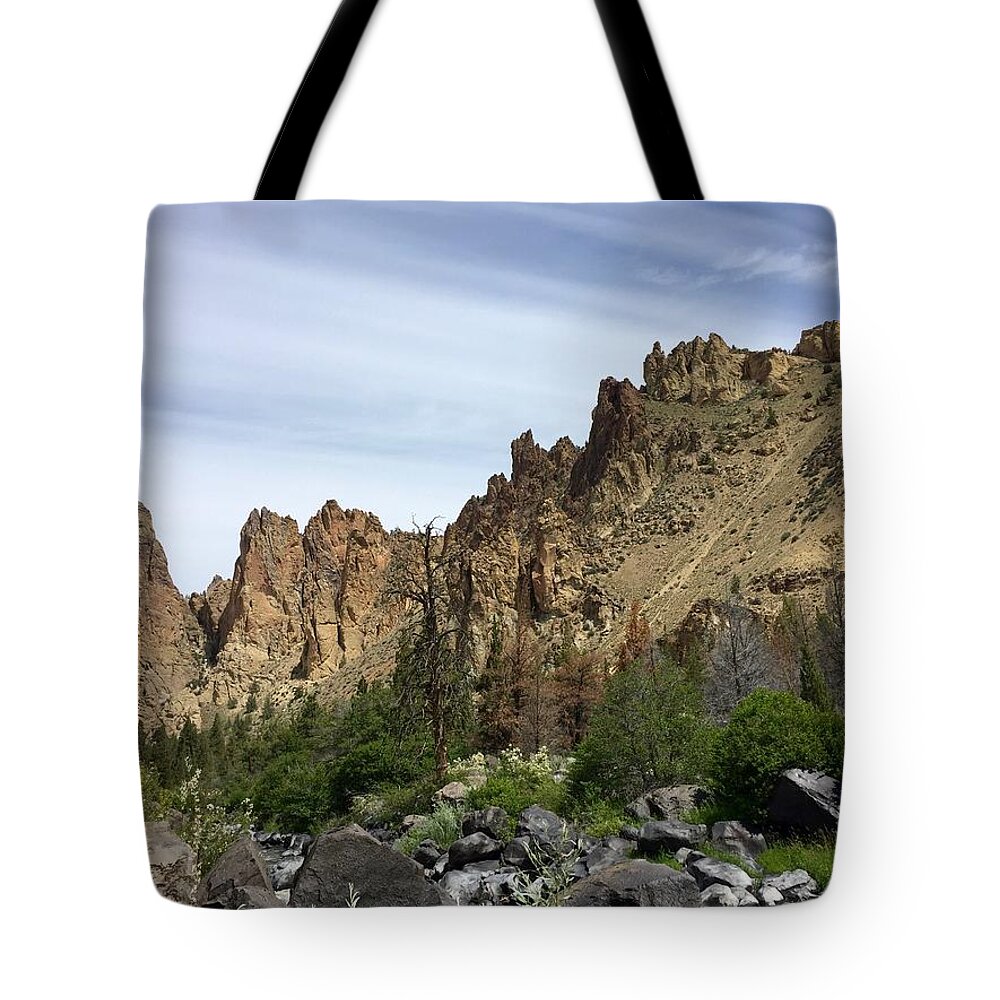 Smith Rocks Tote Bag featuring the photograph Smith Rocks by Brian Eberly