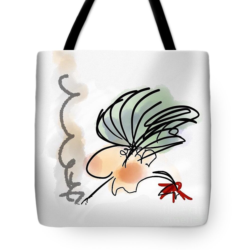 Smoke Tote Bag featuring the digital art Smoker by Bob Ivens