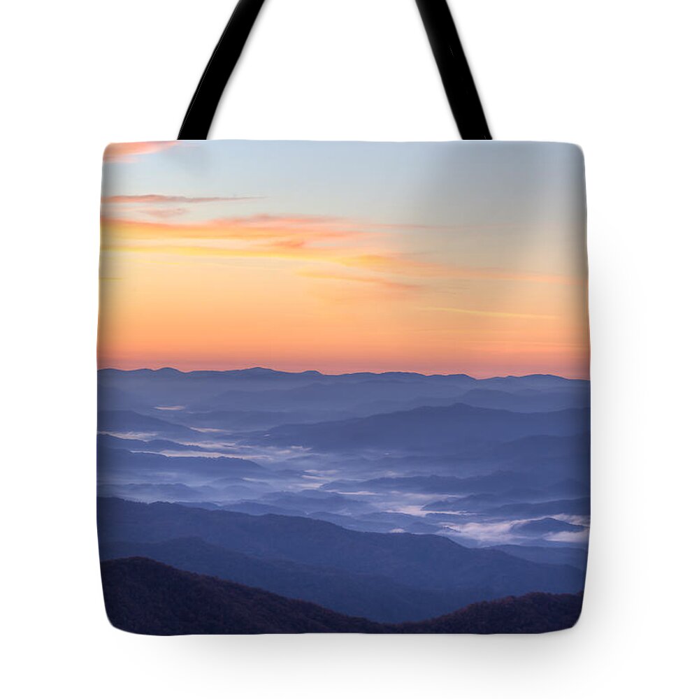 Smoky Mountain Natinal Park Tote Bag featuring the photograph Smoky Sunrise by Paul Schultz