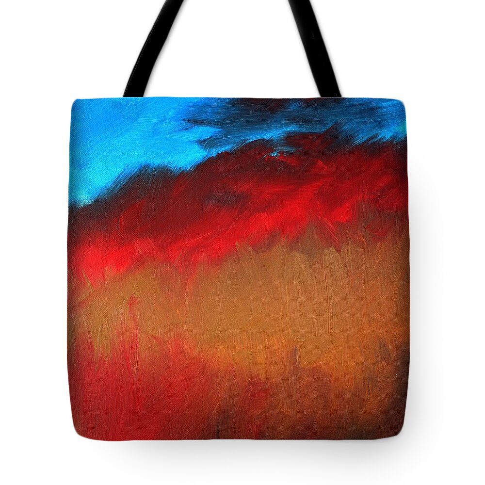 Abstract Tote Bag featuring the painting Smoldering Passion by Julie Lueders 