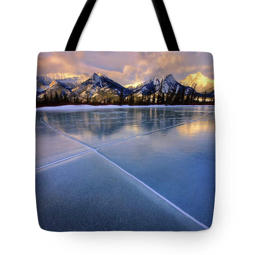 Winter Tote Bag featuring the photograph Smooth Ice by Dan Jurak