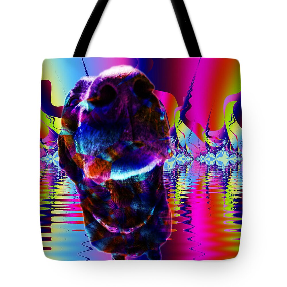 Black Lab Tote Bag featuring the painting Sniff Sniff by Roger Wedegis