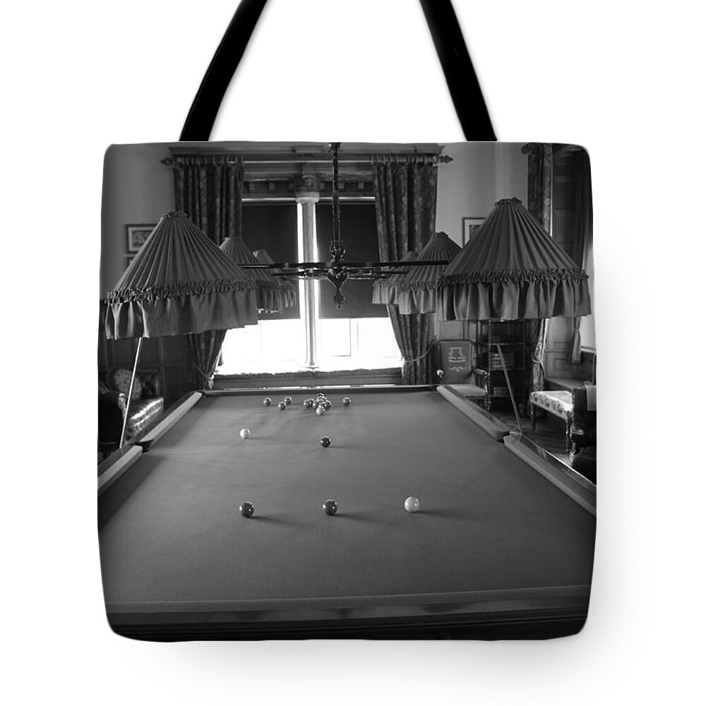 Pool Tote Bag featuring the photograph Snooker Room by Lauri Novak
