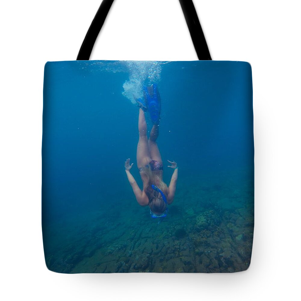 Puerto Rico Tote Bag featuring the photograph Snorkeling by Katikaila Green