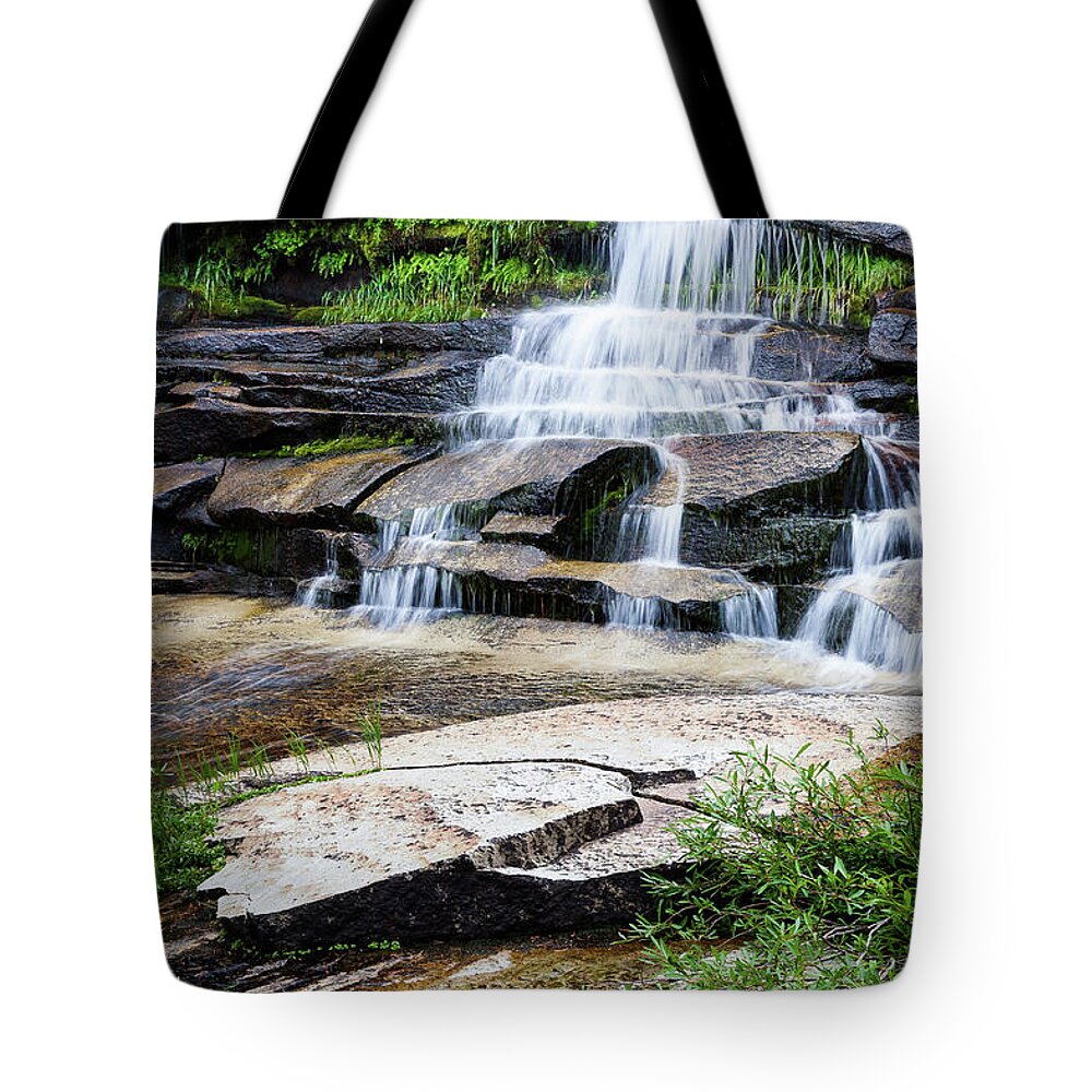 Yosemite Tote Bag featuring the photograph Snow Creek Cascade by Tim Newton