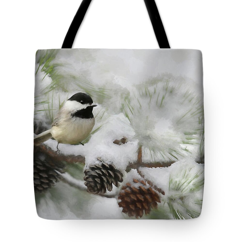 Bird Tote Bag featuring the photograph Snow Day by Lori Deiter