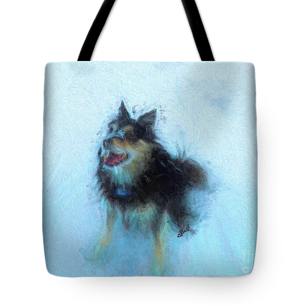 Dog Tote Bag featuring the photograph Snow Dog by Claire Bull