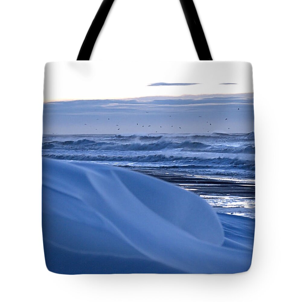 Jonas Seas Tote Bag featuring the photograph Snow Dunes by Newwwman