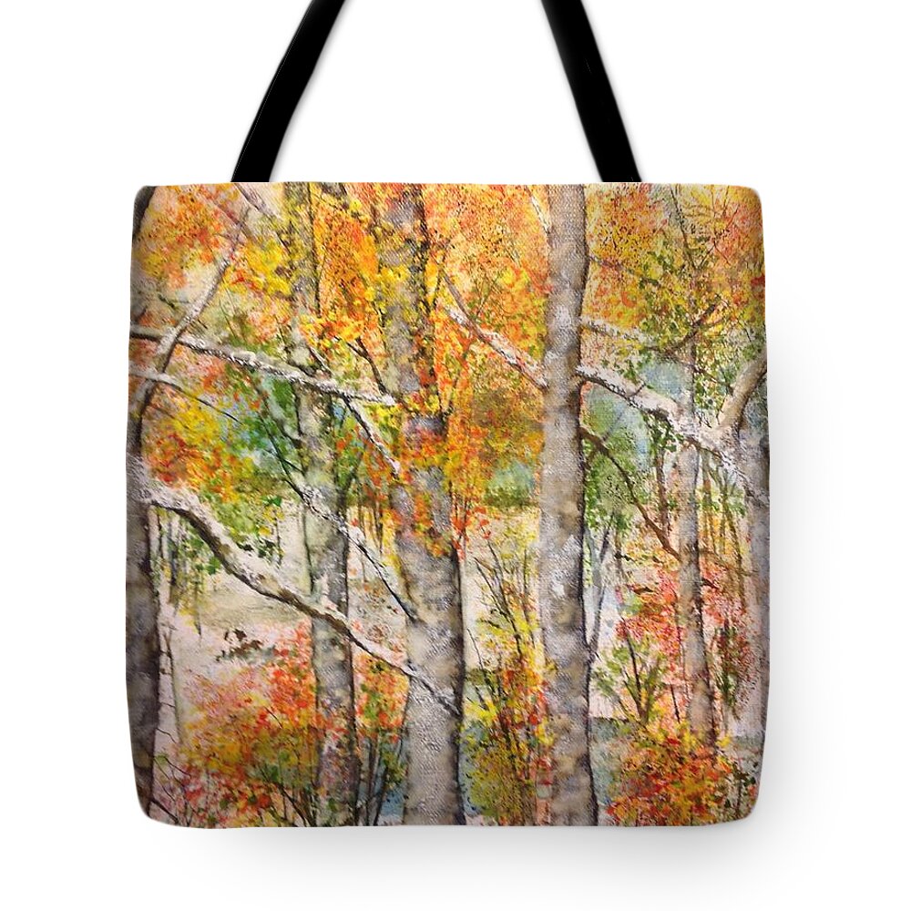 Arizona Tote Bag featuring the painting Snow-Fall by Cheryl Wallace
