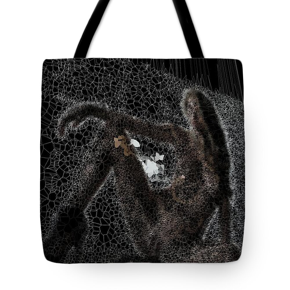 Vorotrans Tote Bag featuring the digital art Snow Gazelle by Stephane Poirier
