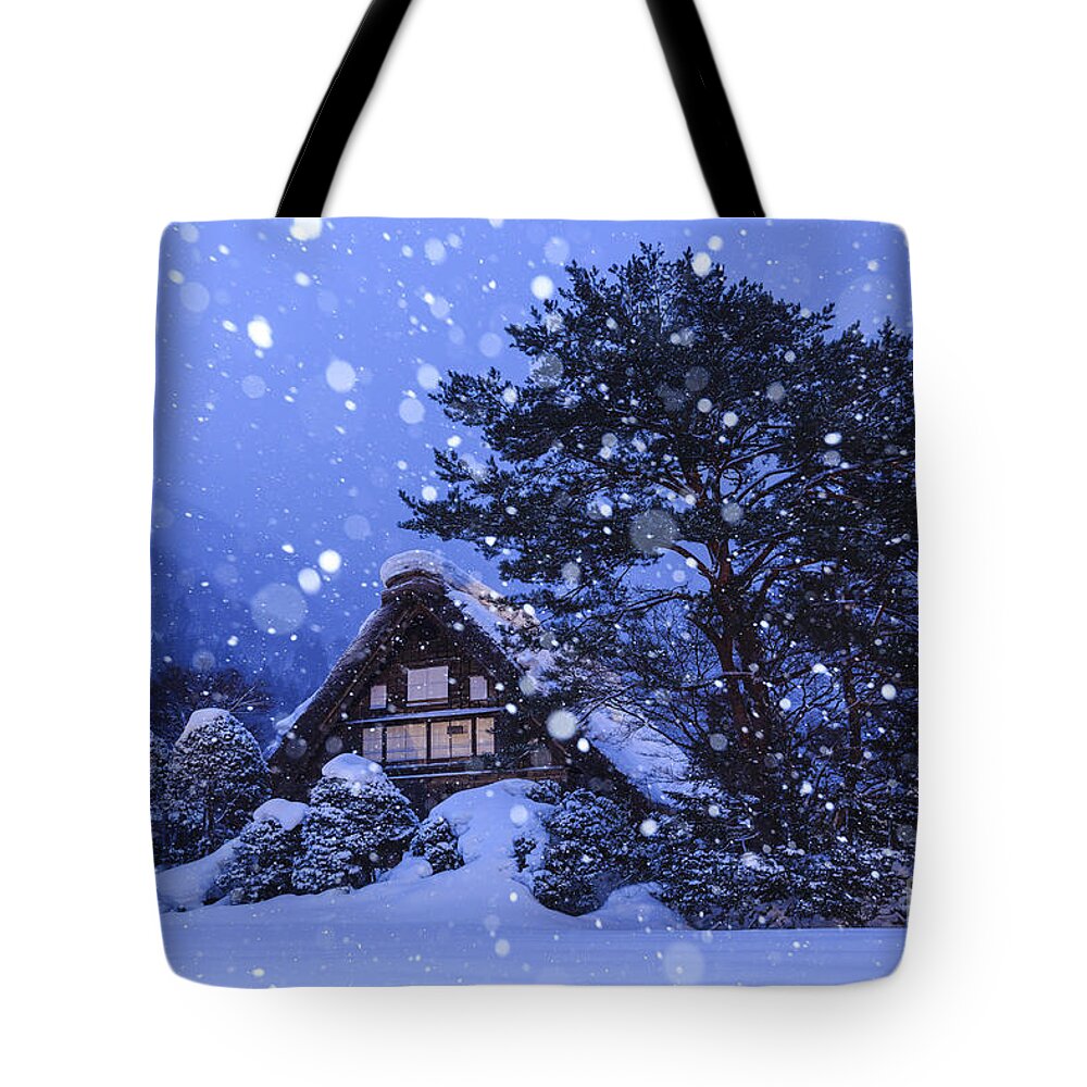 Architecture Tote Bag featuring the photograph Snow, historic Villages of Shirakawa, Japan by Chon Kit Leong