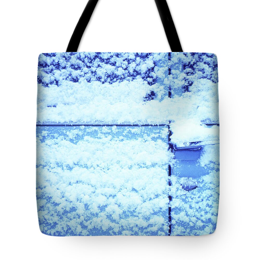  Tote Bag featuring the photograph Snow Van 51 Chevy Panel by Laurie Stewart