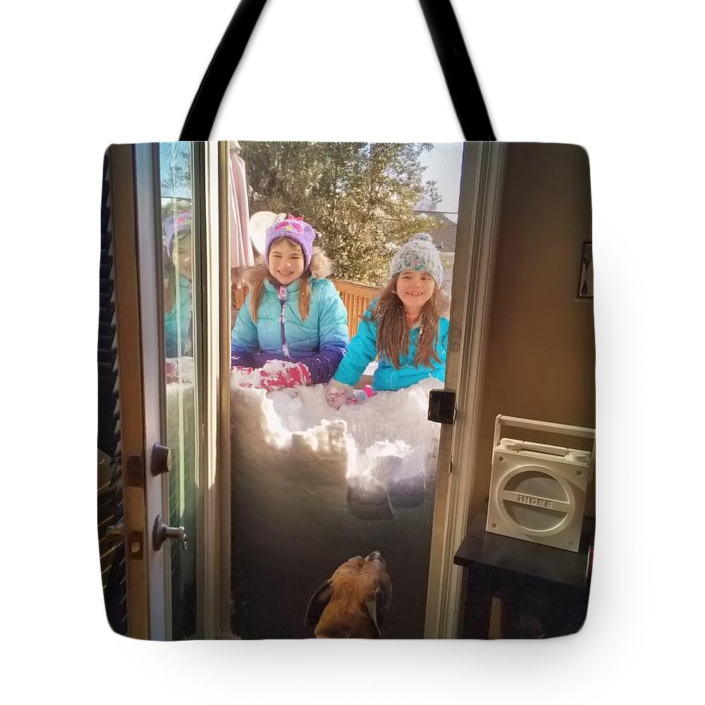 Snow Tote Bag featuring the photograph Snowed In by Chris Montcalmo