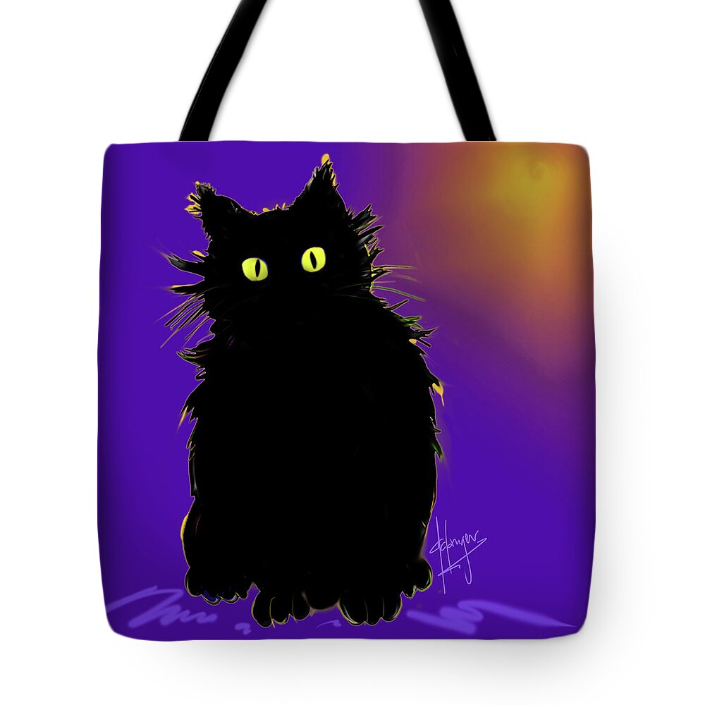 Dizzycats Tote Bag featuring the painting Snowflake DizzyCat by DC Langer