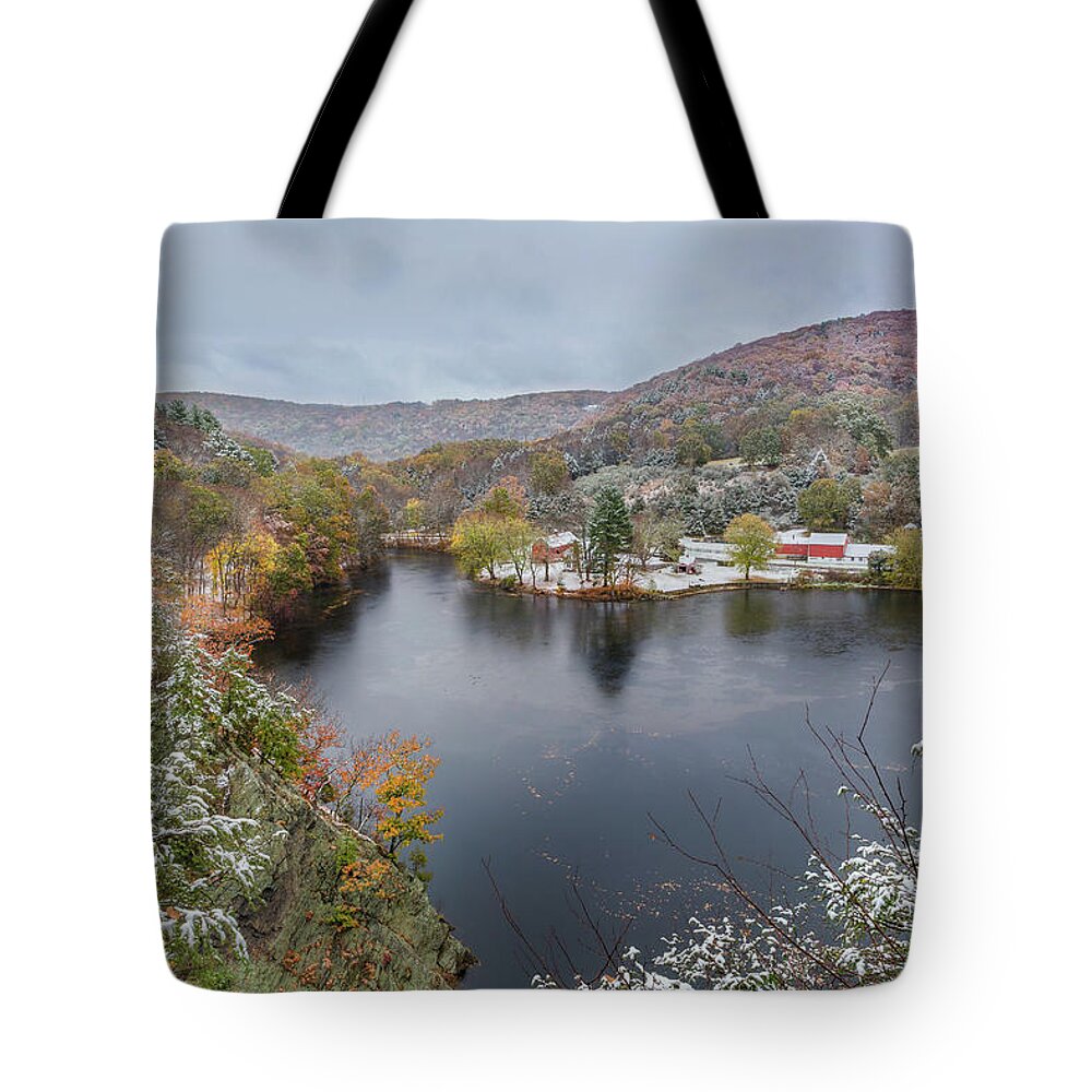 Snowliage Tote Bag featuring the photograph Snowliage by Bill Wakeley