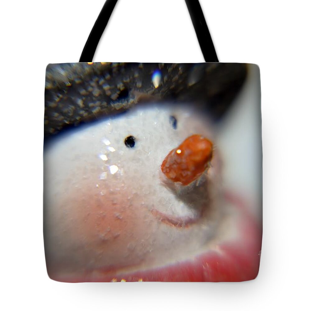 Snowman Tote Bag featuring the photograph Snowman by Elaine Berger