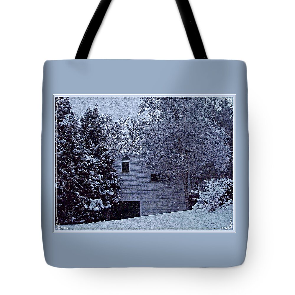 Snow's Hush Tote Bag featuring the photograph Snow's Hush by Joy Nichols