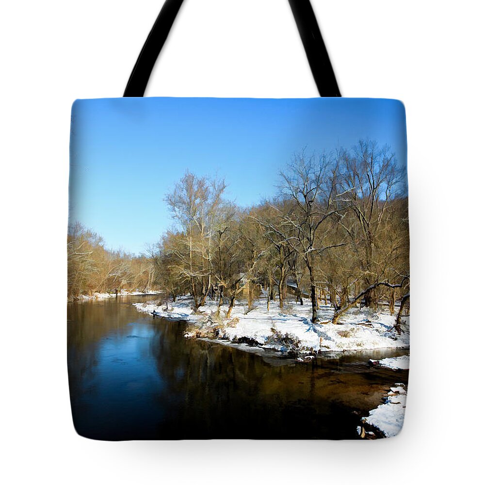 Landscape Tote Bag featuring the photograph Snowy Creek Morning by William Jobes