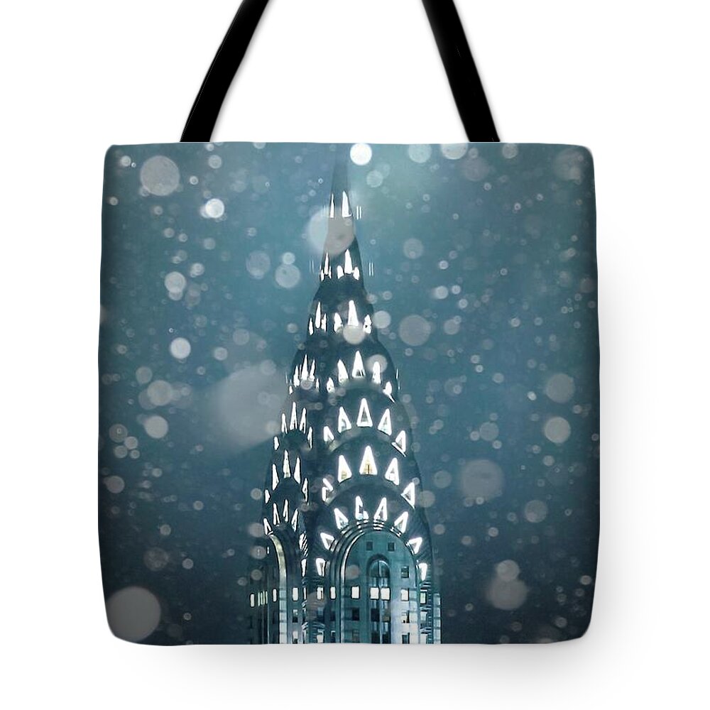 New York City Tote Bag featuring the photograph Snowy Spires by Az Jackson