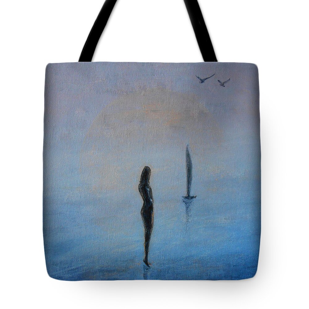 Minimalism Tote Bag featuring the painting So Close by Jane See
