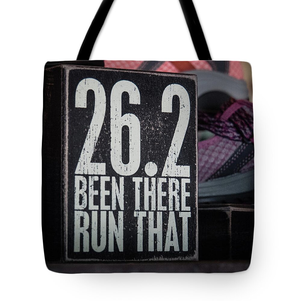 Marathon Tote Bag featuring the photograph So You Ran a Marathon by Kristine Hinrichs