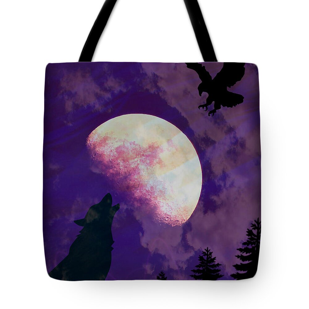 Moon Tote Bag featuring the photograph Soaring Howl by Amanda Eberly