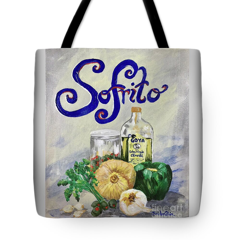 Cuban Cooking Tote Bag featuring the painting Sofrito by Janis Lee Colon