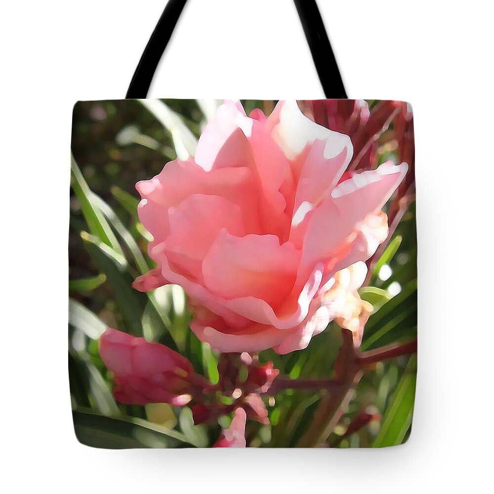 Flower Tote Bag featuring the digital art Soft Pink Blush by Gary Baird