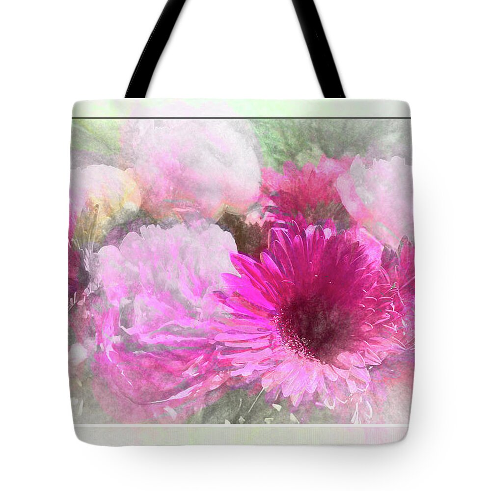 Flower Impressions Tote Bag featuring the photograph Soft Pink Gerbera by Natalie Rotman Cote