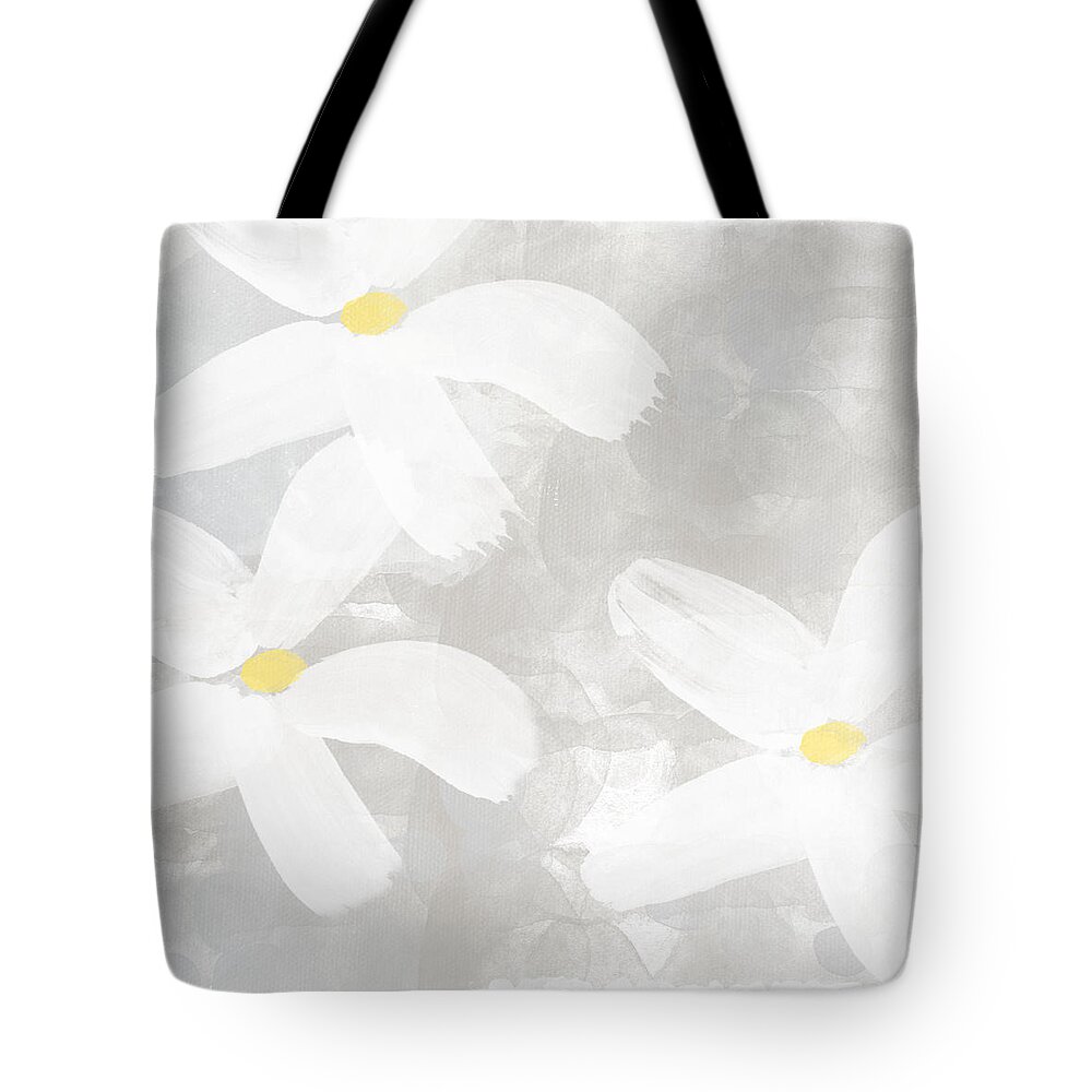 Flowers Tote Bag featuring the painting Soft White Flowers by Linda Woods