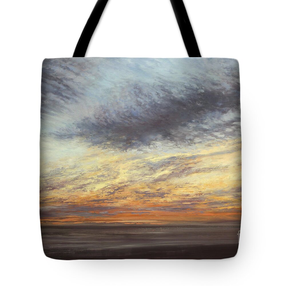Sunset Tote Bag featuring the painting Softly, as I Leave You by Valerie Travers