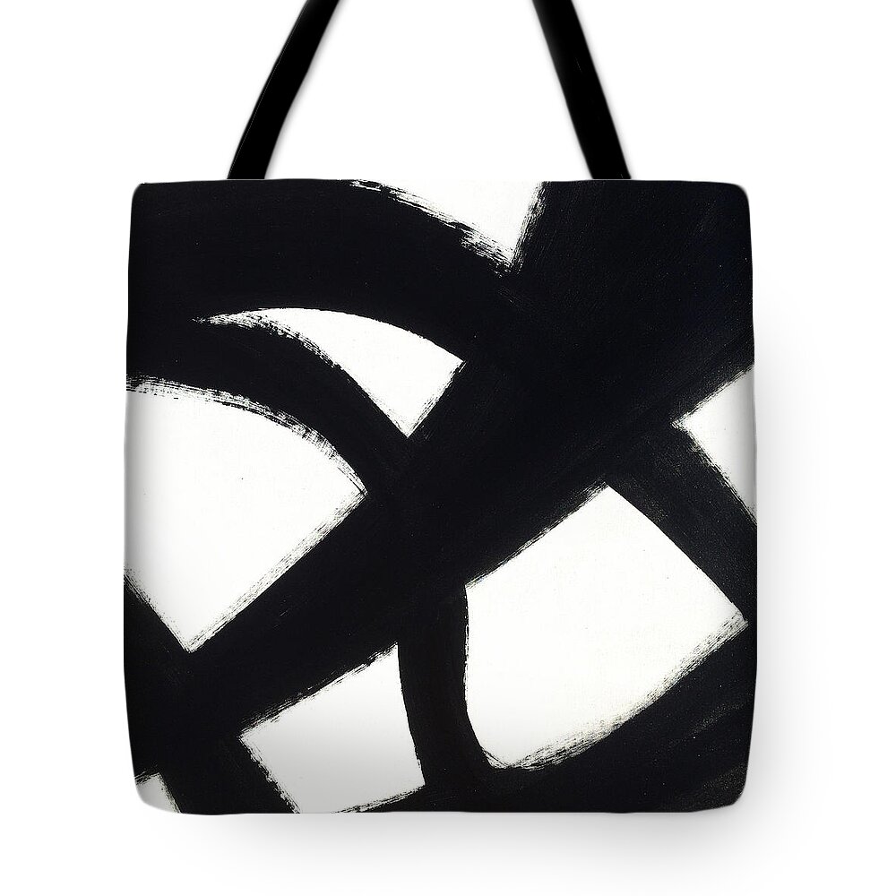 Black And White Tote Bag featuring the painting Soho Gallery Prints and Posters by Robert R Splashy Art Abstract Paintings