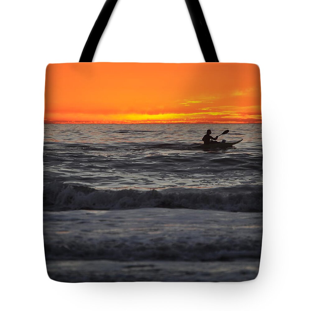 Kayak Tote Bag featuring the photograph Solitude But Not Alone by Bridgette Gomes
