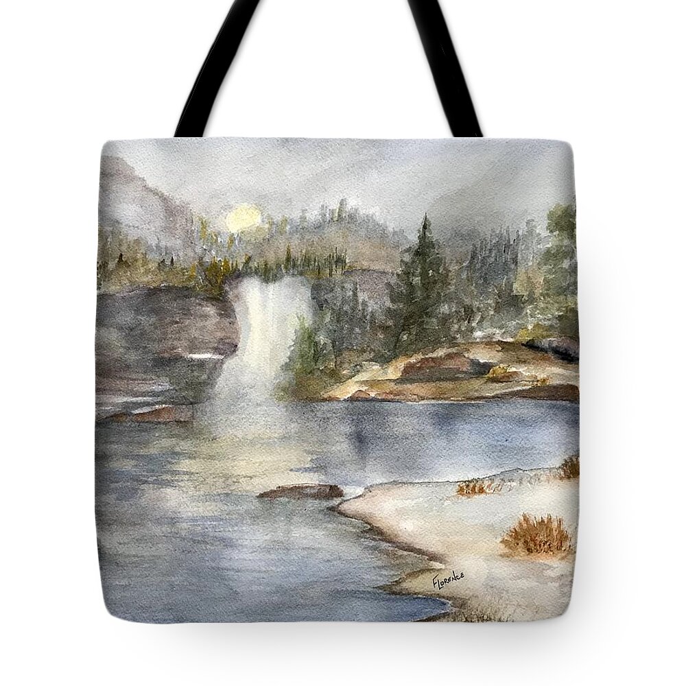Lake Tote Bag featuring the painting Solitude by Paintings by Florence - Florence Ferrandino