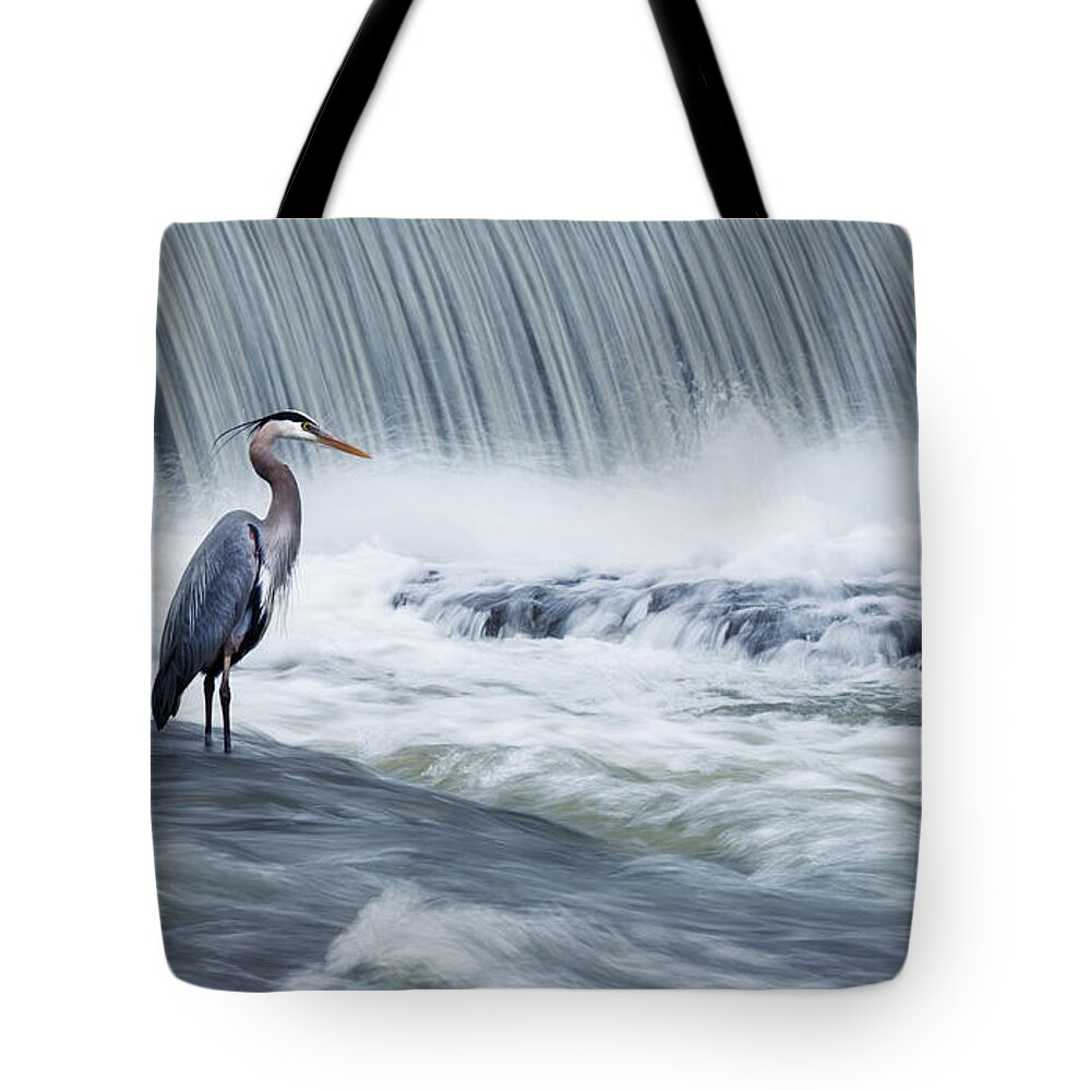 Grey Tote Bag featuring the photograph Solitude in stormy waters by Mircea Costina Photography