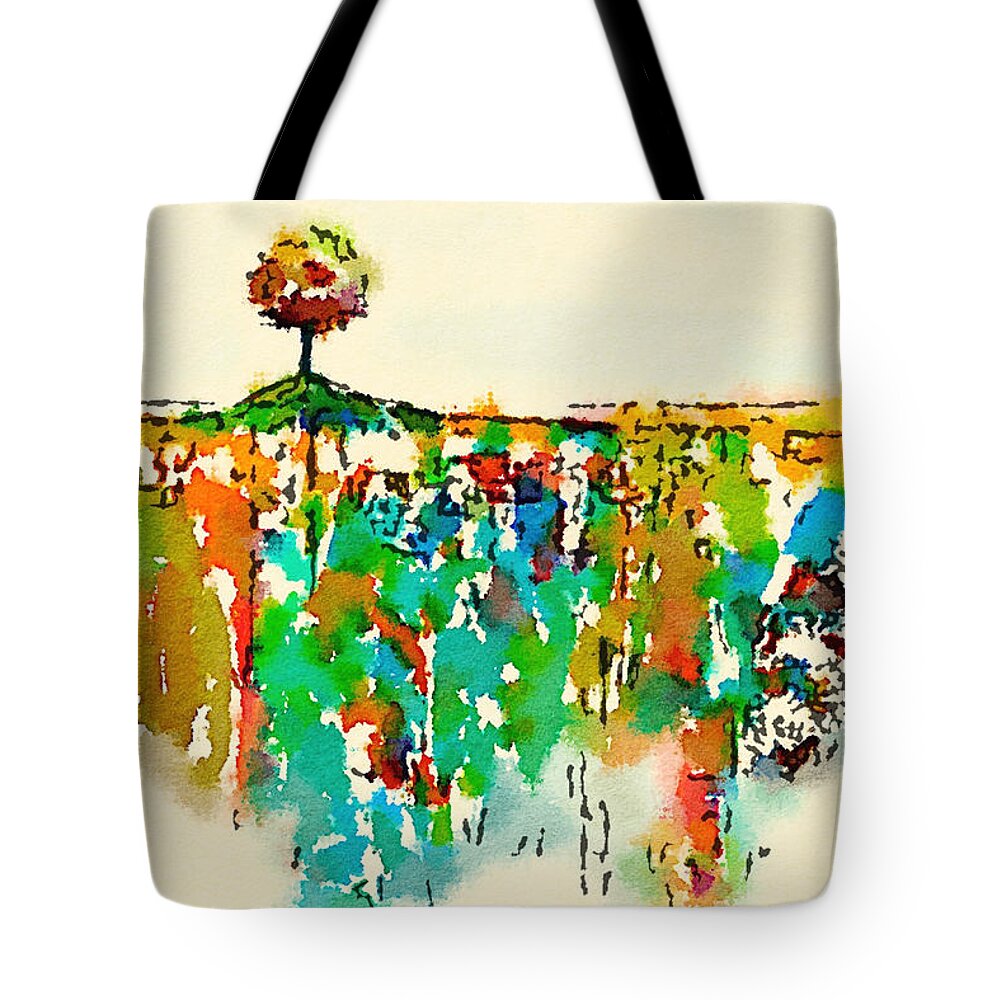 Landscape Tote Bag featuring the painting Solitude by Vanessa Katz