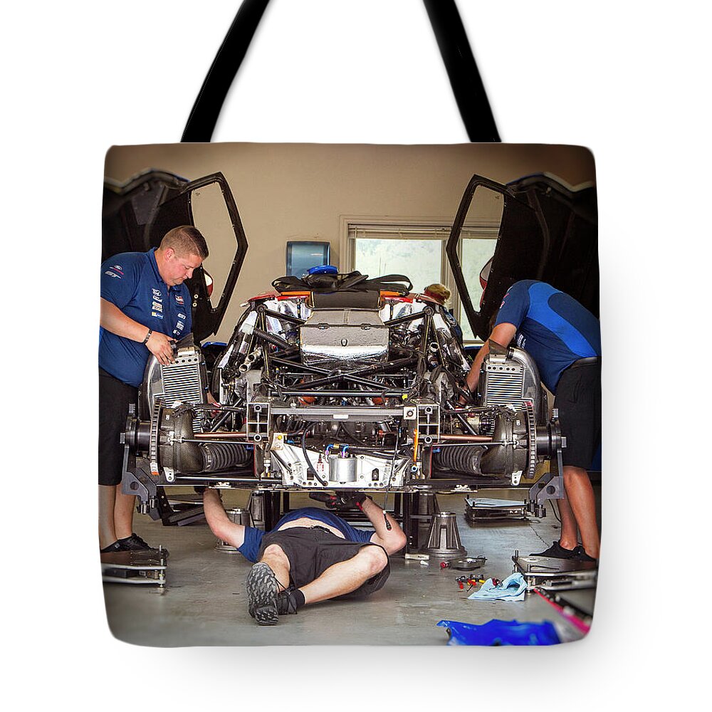 Ford Gt Tote Bag featuring the photograph Some Assembly Required by Alan Raasch