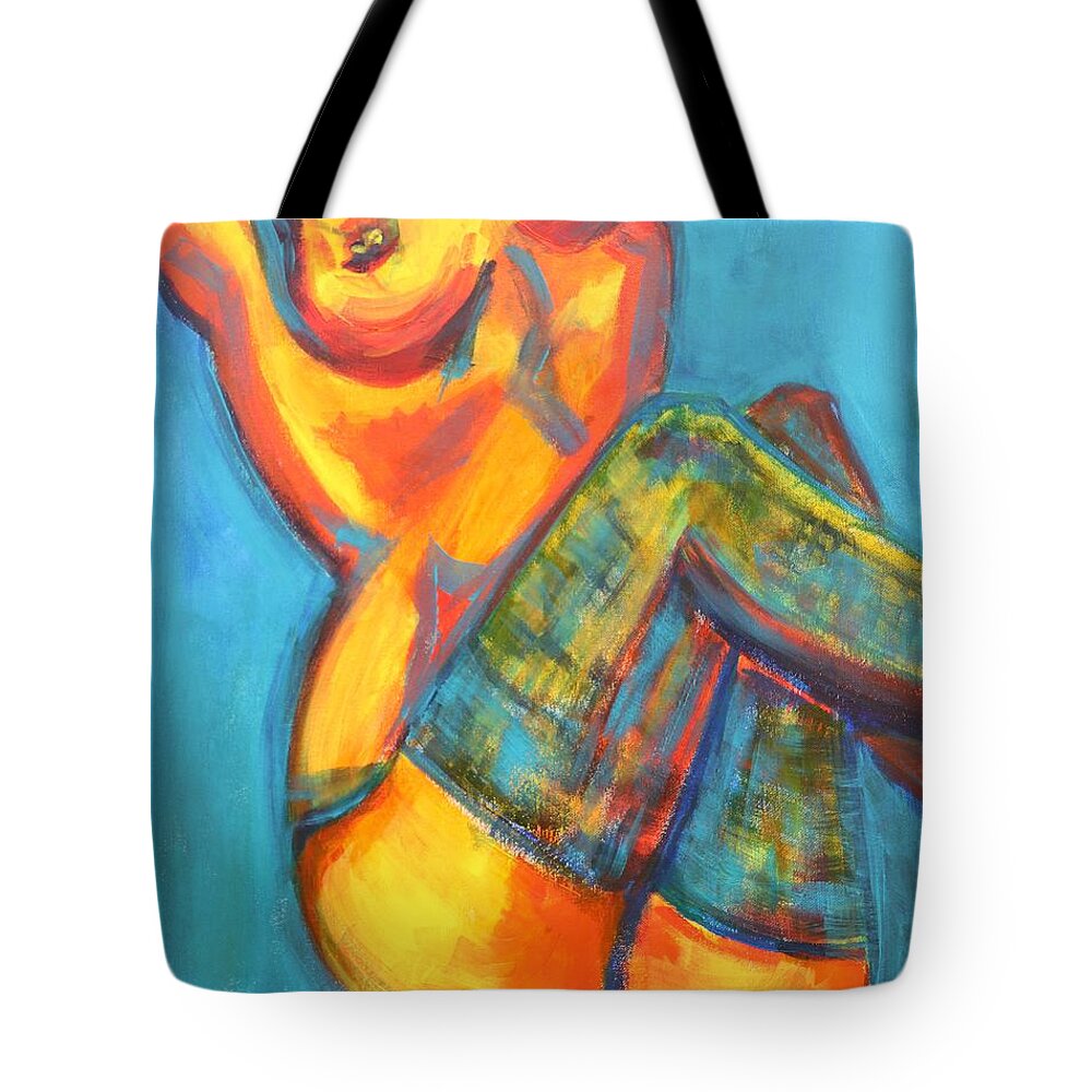 Nude Tote Bag featuring the painting Some Like it Hot by Christel Roelandt