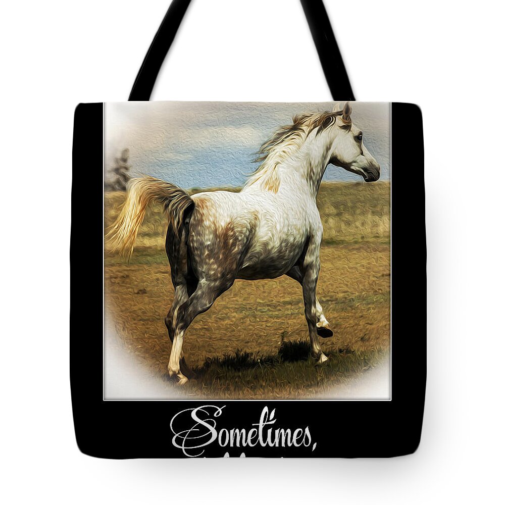 Animal Tote Bag featuring the digital art Sometimes I Just Like to Run by Janice OConnor