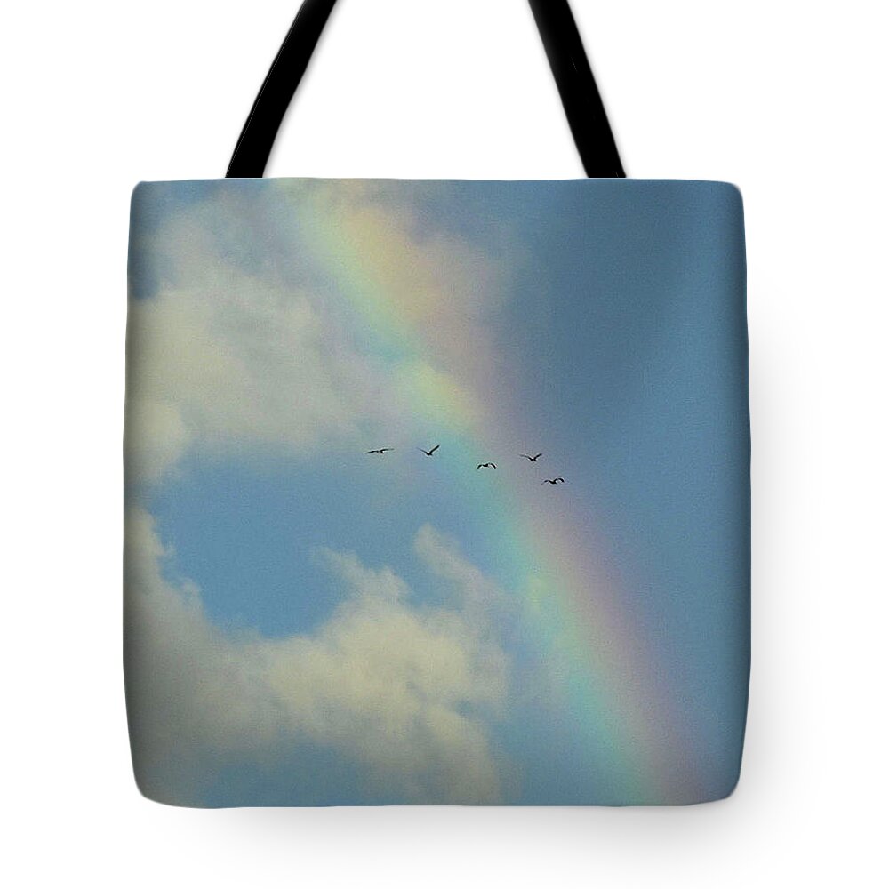 Somewhere Over The Rainbow Tote Bag featuring the photograph Somewhere . . . by Jim Bennight