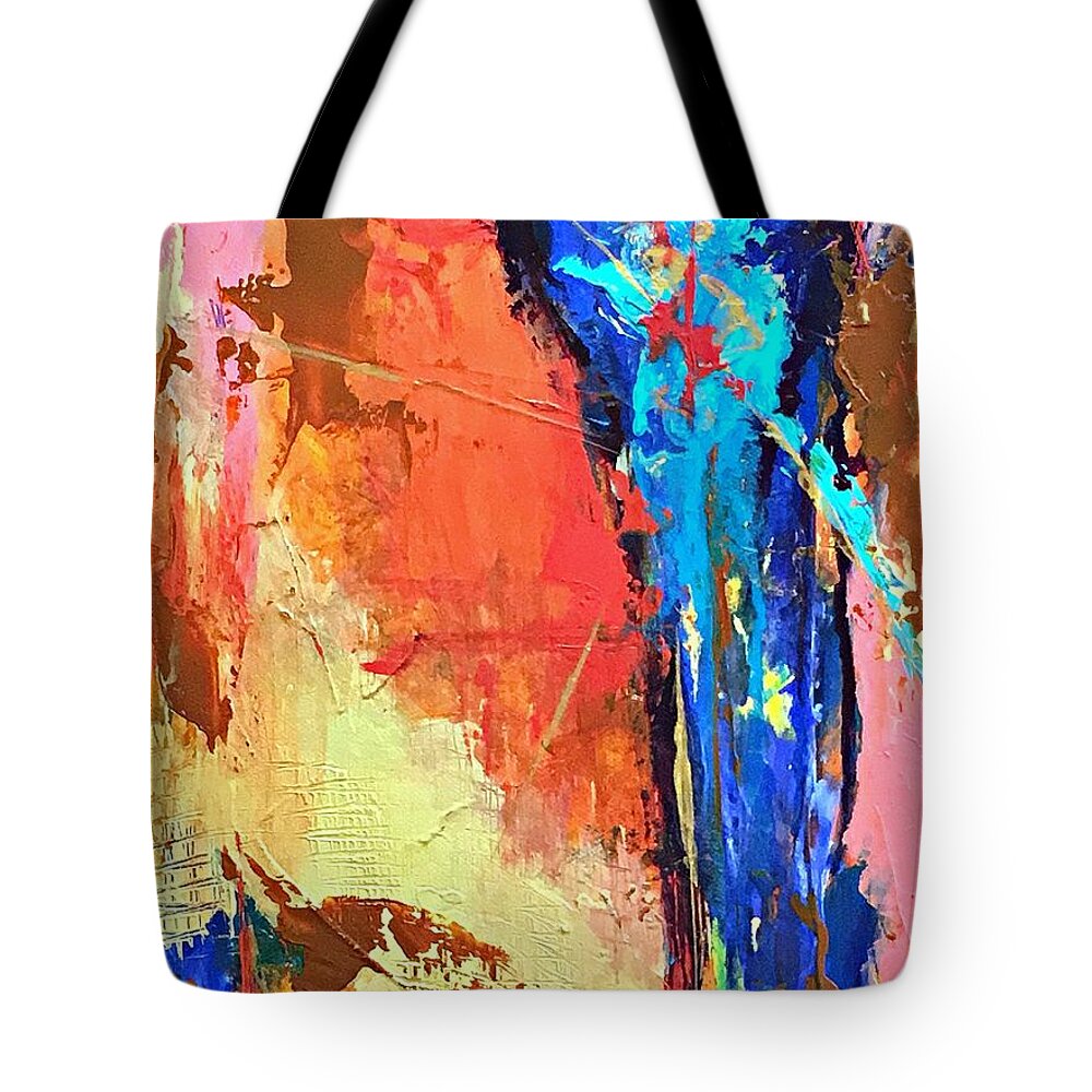 Abstract Tote Bag featuring the painting Song of the Water by Mary Mirabal