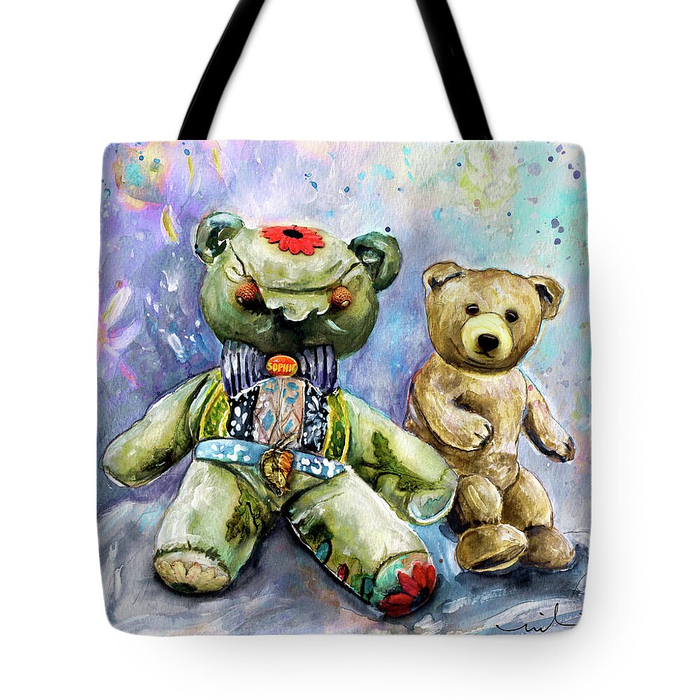 Travel Tote Bag featuring the painting Sophie And Her Boyfriend At Newby Hall by Miki De Goodaboom