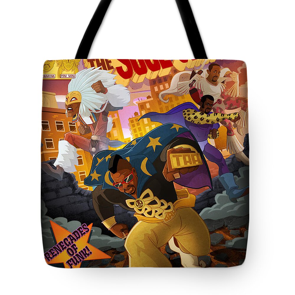 Afrika Bambaataa Tote Bag featuring the digital art Soul Sonic Force by Nelson Dedos Garcia