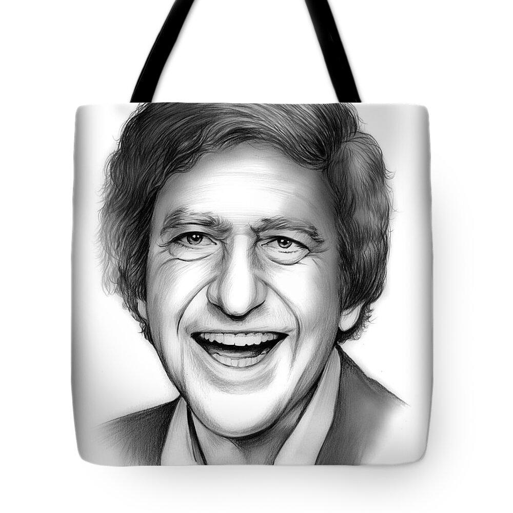 Soupy Sales Tote Bag featuring the drawing Soupy Sales by Greg Joens